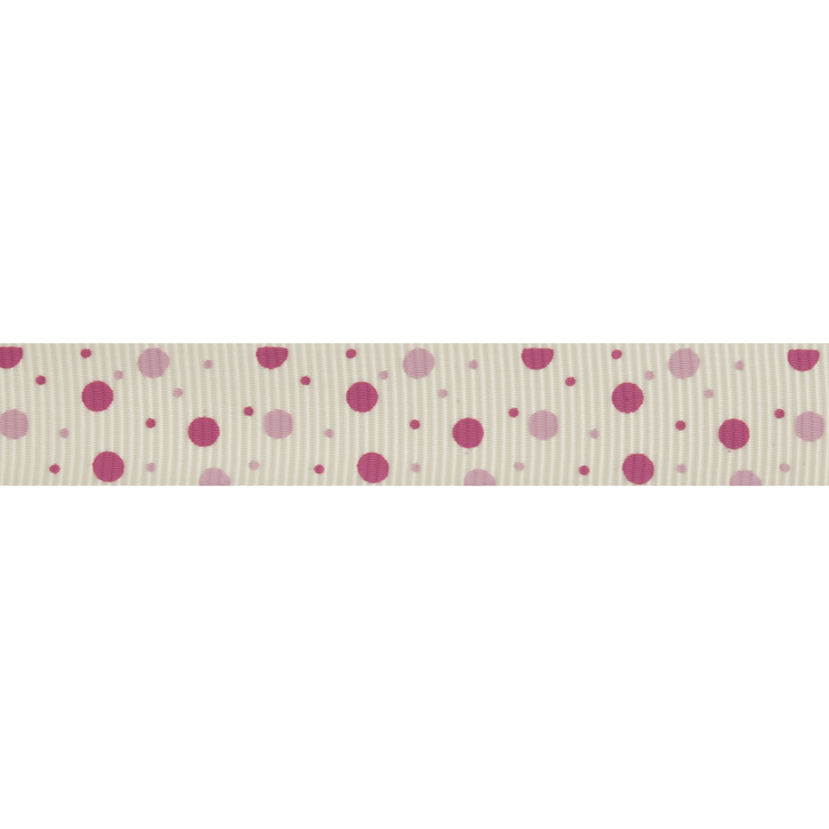 Spots & Dots Grosgrain Ribbon Reel - 5m x 15mm - Cheap Fabrics