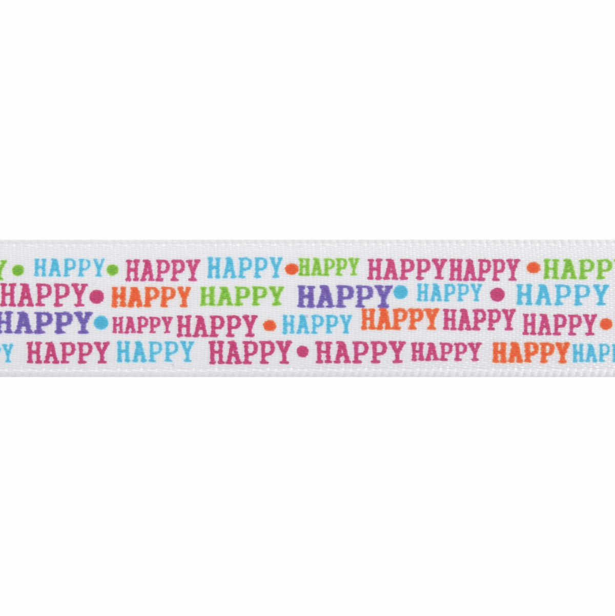 Happy Birthday Satin Ribbon Reel - 5m x 15mm - Cheap Fabrics