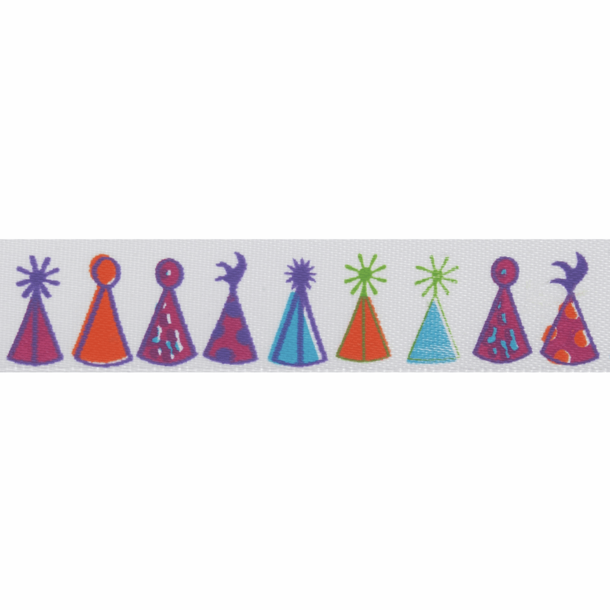 Party Hats Satin Ribbon Reel - 5m x 15mm - Cheap Fabrics