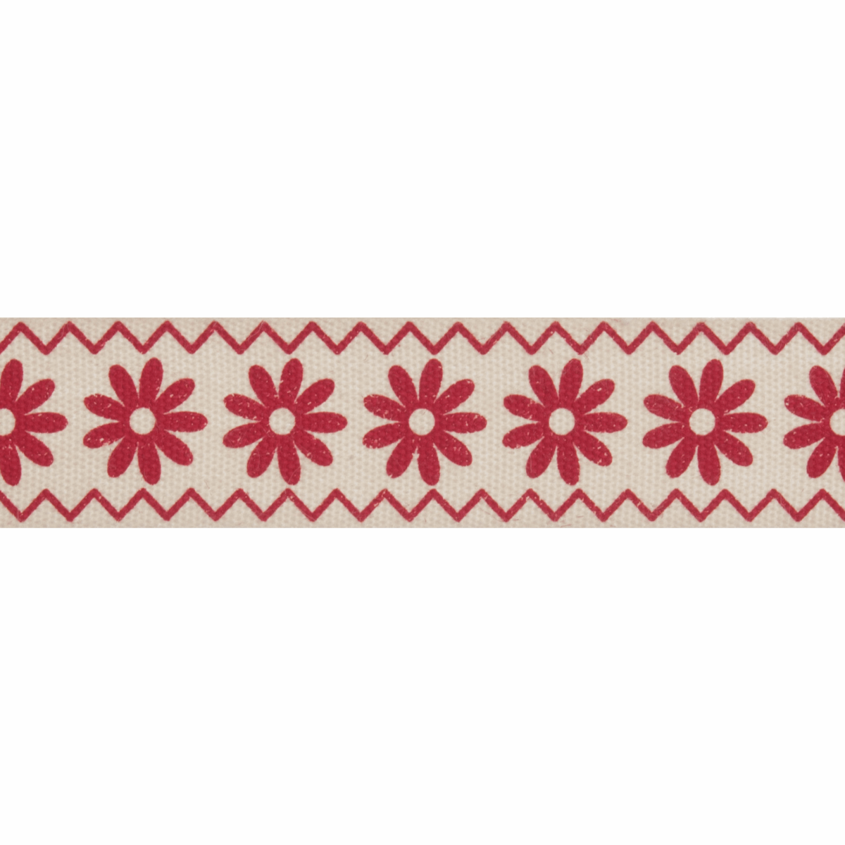Zigzag Flowers Ribbon Reel - 5m x 15mm - Cheap Fabrics