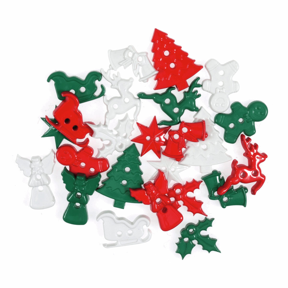 Jar of Craft Assorted Buttons -  Christmas