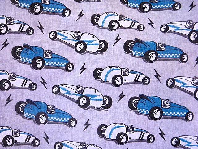 Racing Cars - Poly/Cotton Print