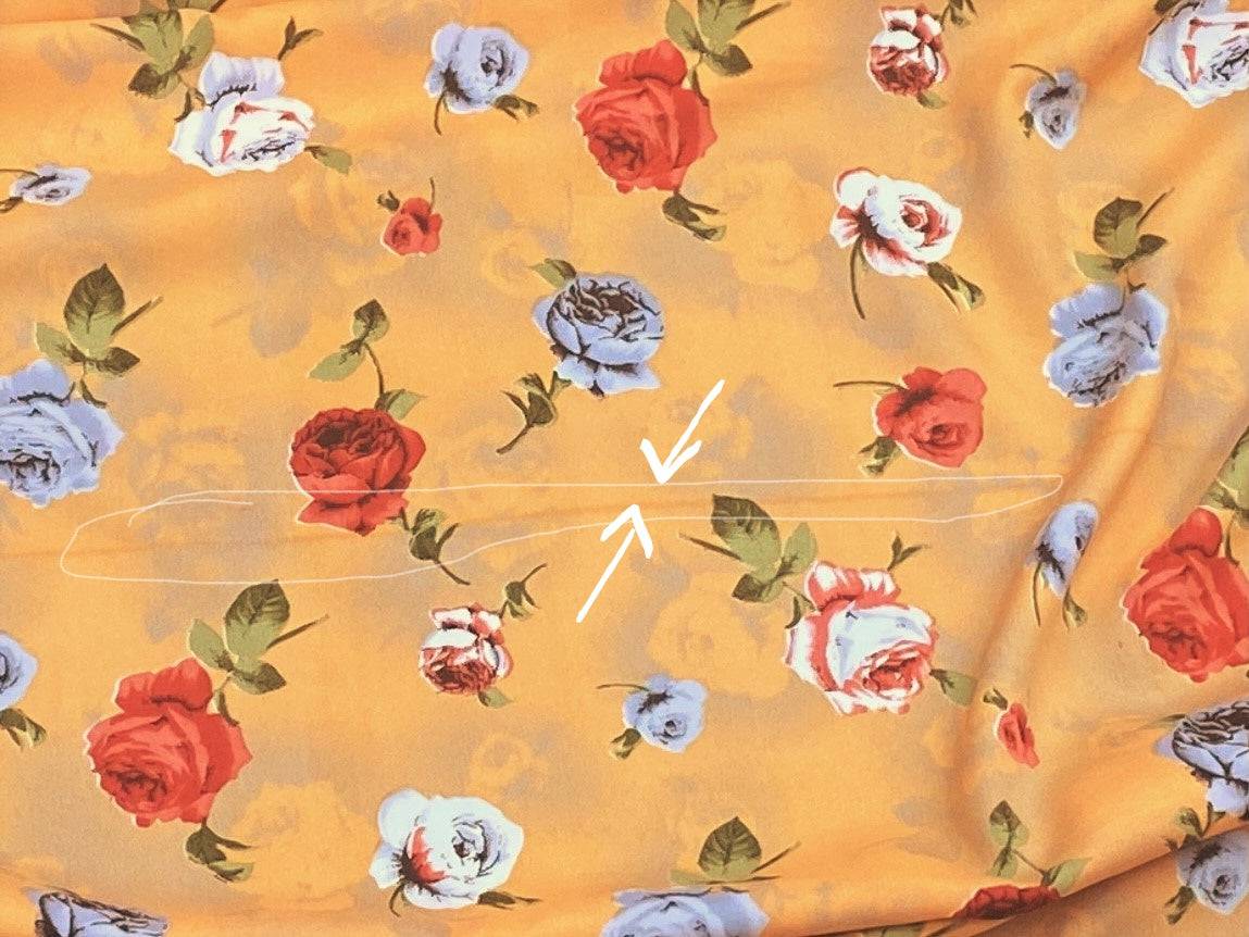 Peach Floral Clearance Crepe Print - SECONDS DEFECT - Cheap Fabrics