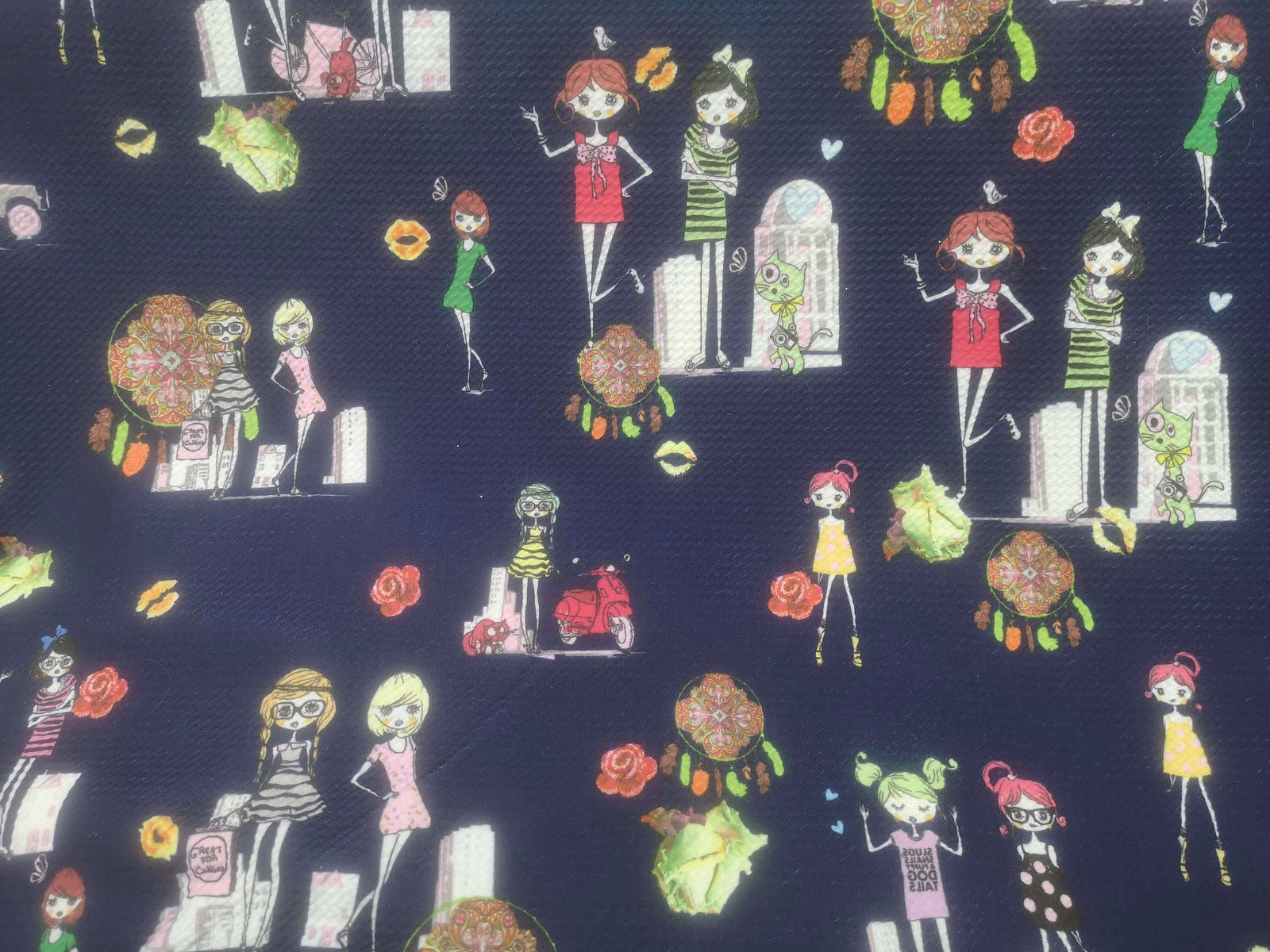 Cheeky Girls - Printed Stretch Jersey - Cheap Fabrics