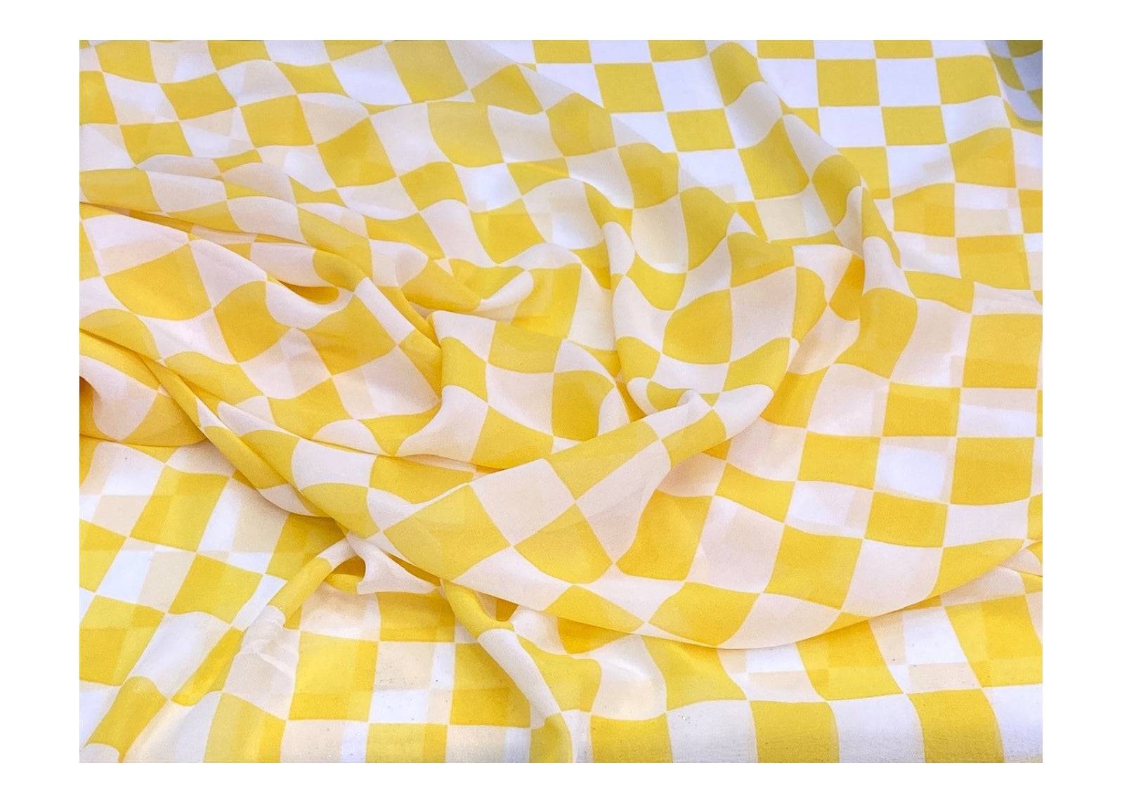 Chequered - Summer Clearance Chiffon - Cheap Fabrics