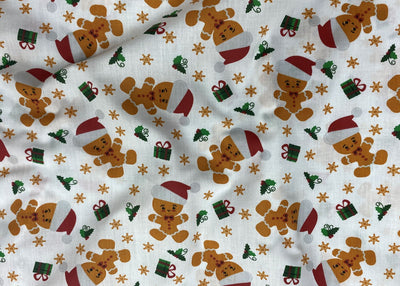 Christmas Baby Gingerbread Man - Poly/Cotton Print