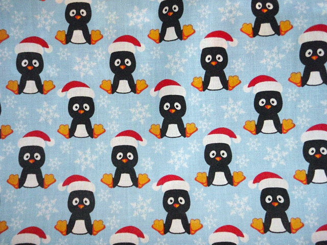 Christmas Penguins - Poly/Cotton Print