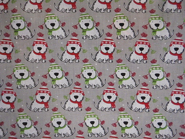 Christmas Dogs - Poly/Cotton Print