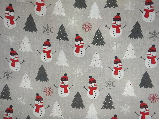 Christmas Fairytale Snowman - Poly/Cotton Print