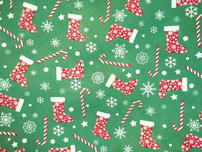 Christmas Candy Stocking - Poly/Cotton Print