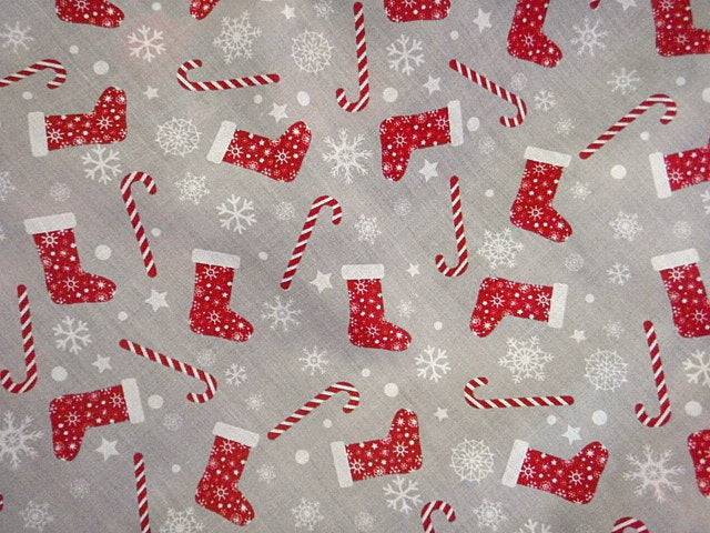 Christmas Candy Stocking - Poly/Cotton Print