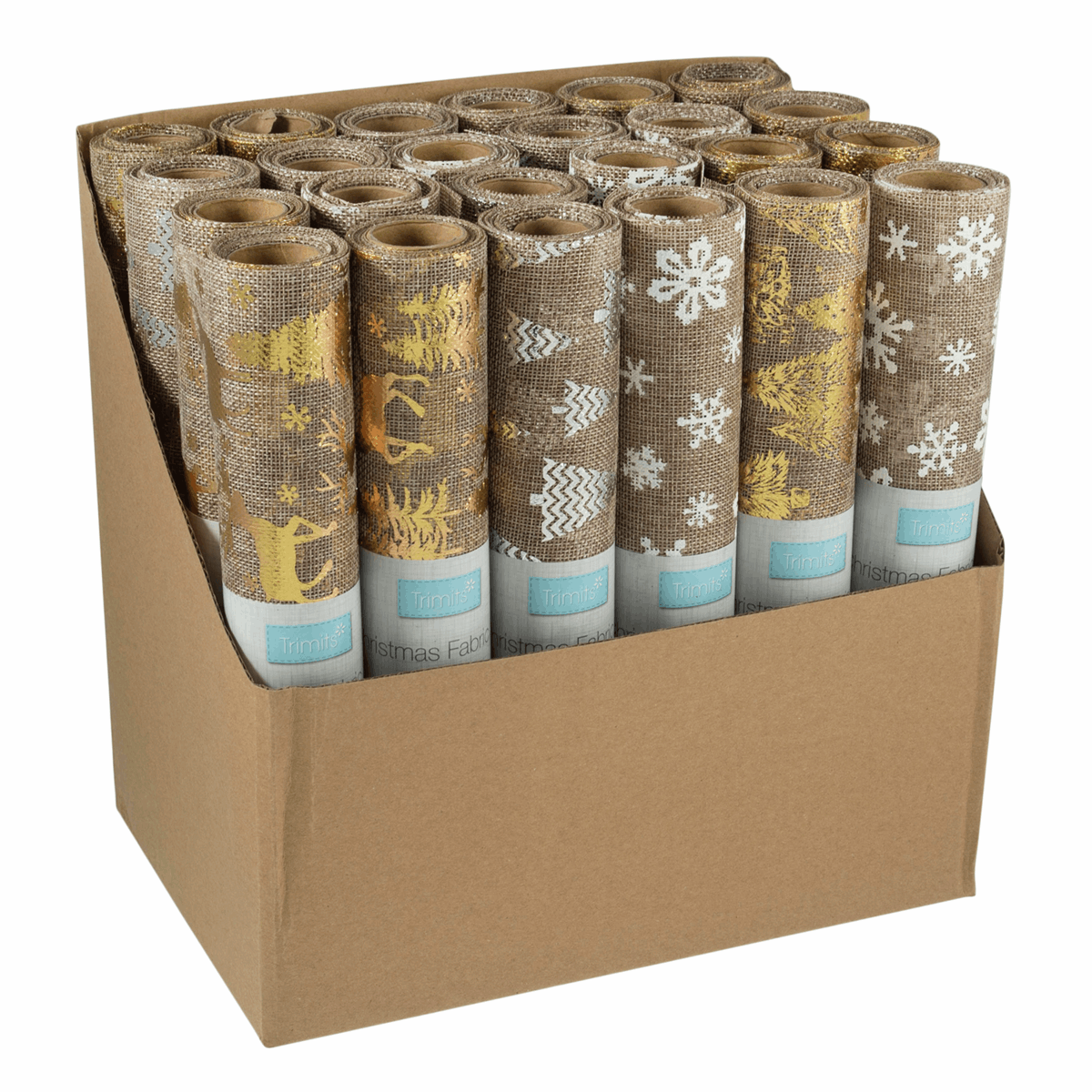 Christmas Fabric Roll: 2m x 28cm - 4 Designs - Cheap Fabrics