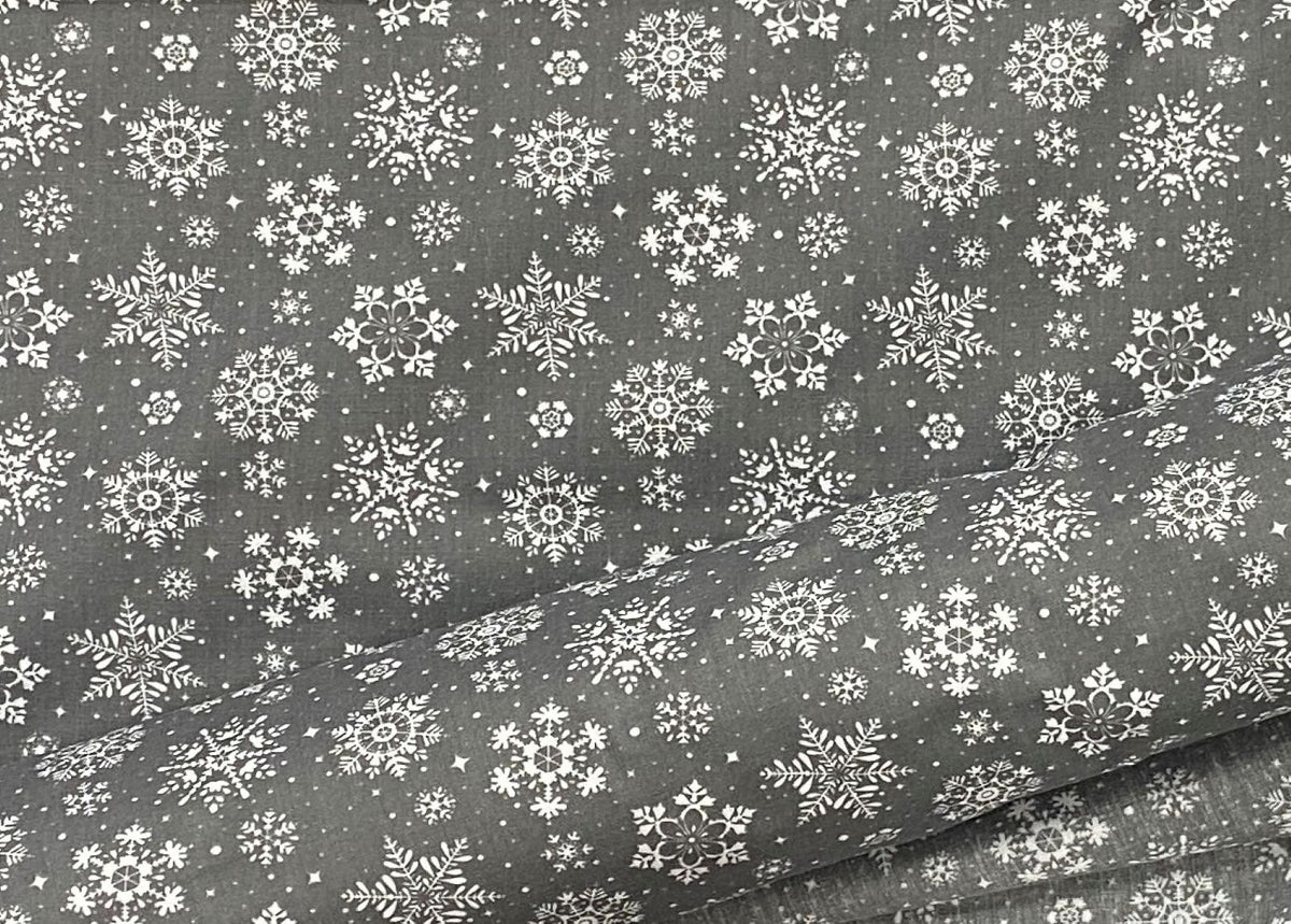 Christmas Ice Snowflakes - Poly/Cotton Print