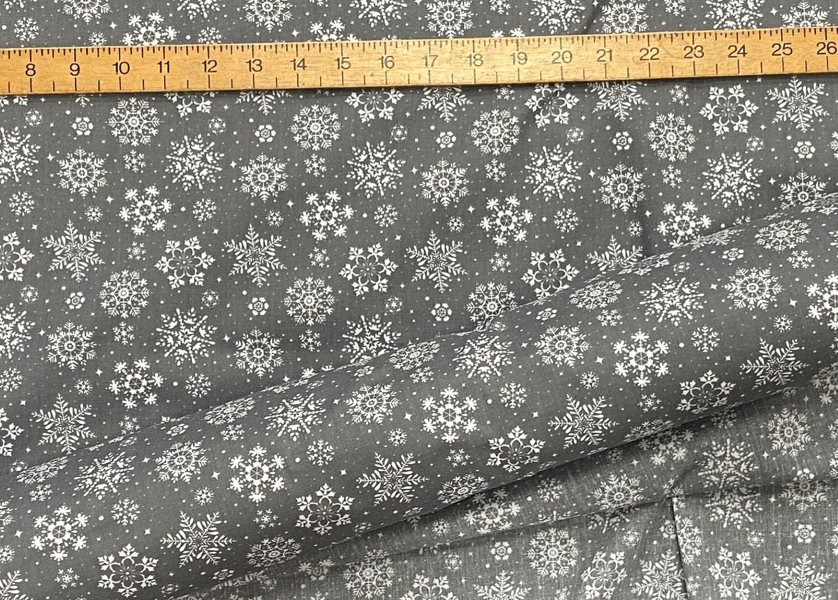 Christmas Ice Snowflakes - Poly/Cotton Print
