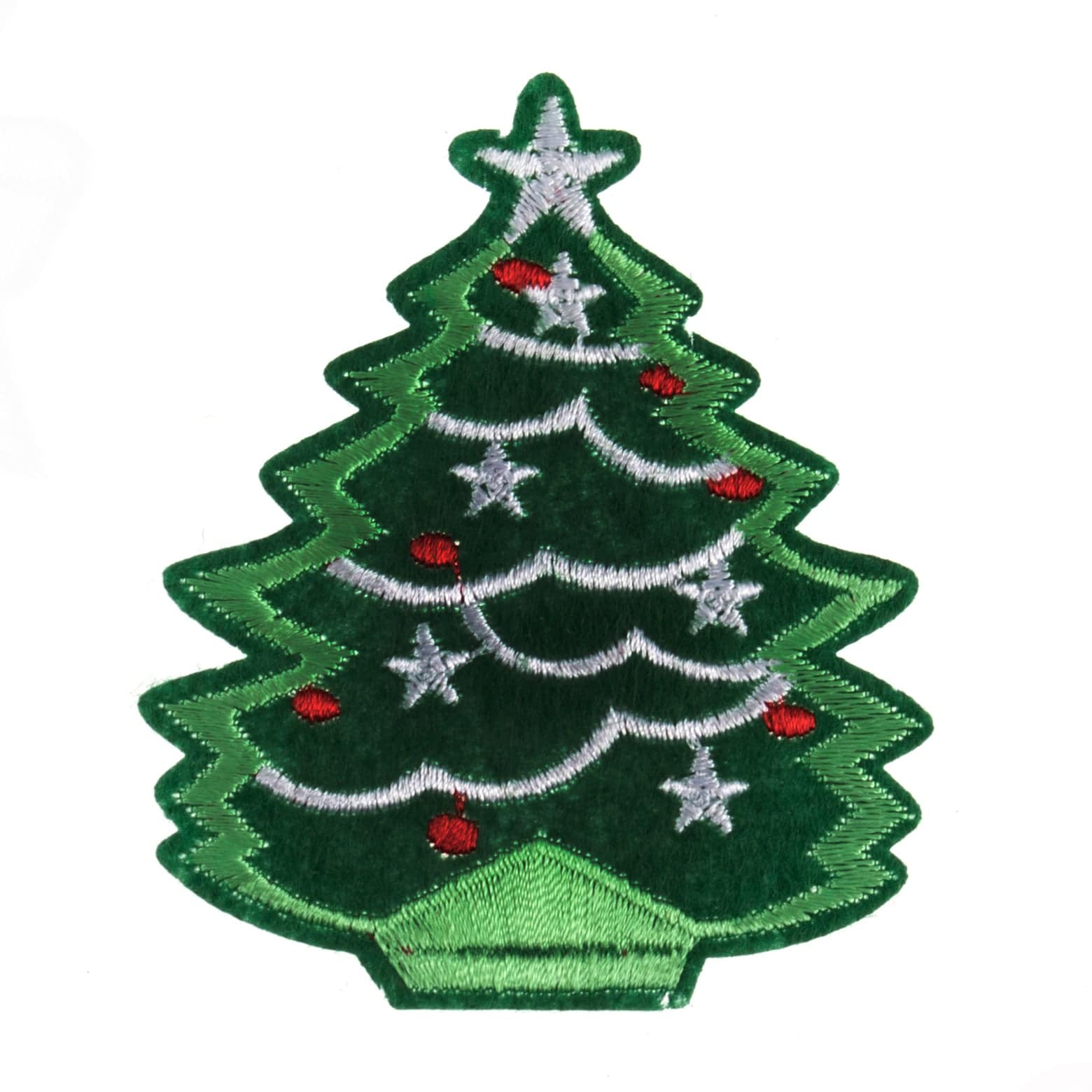 Christmas Motifs - Iron -On & Sew-On Patch CHRISTMAS TREE - Cheap Fabrics