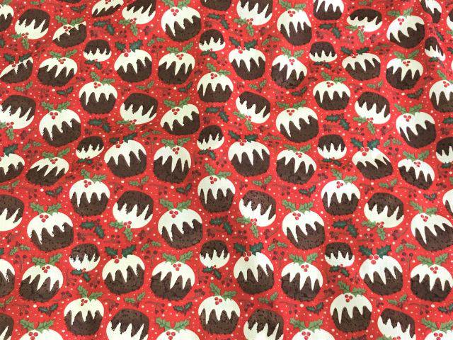 Christmas Puddings - Poly/Cotton Print