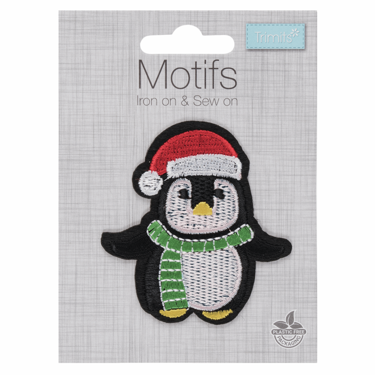 Christmas Penguin - Iron -On & Sew-On Patch - Cheap Fabrics