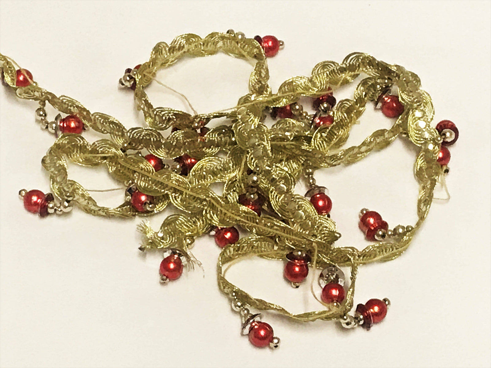 Christmas Beaded Droplet Trim - 35mm