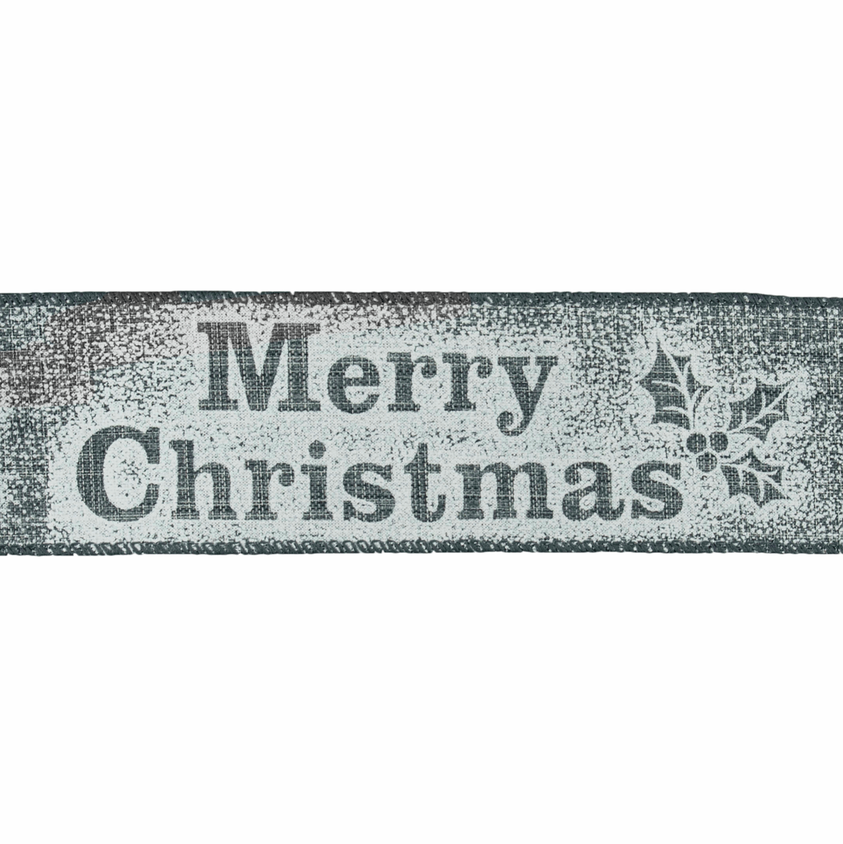 Christmas Wired Edge Ribbon - Snowy Merry Christmas