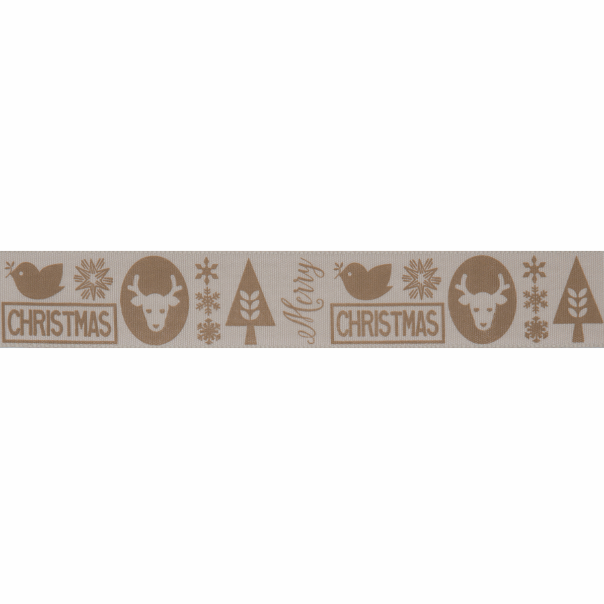 Christmas Festive Ribbon - Xmas Motifs / 25mm - Cheap Fabrics