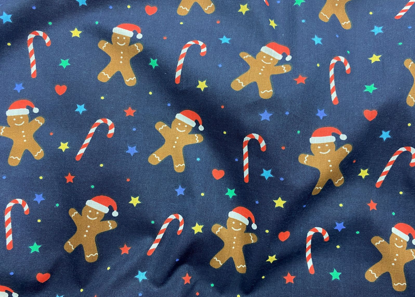 Christmas Starry Gingerbread Man  - Poly/Cotton Print