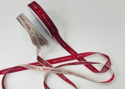 Merry Christmas Wishes Ribbon - Twill Effect