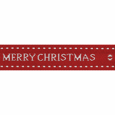 Merry Christmas Wishes Ribbon - Twill Effect