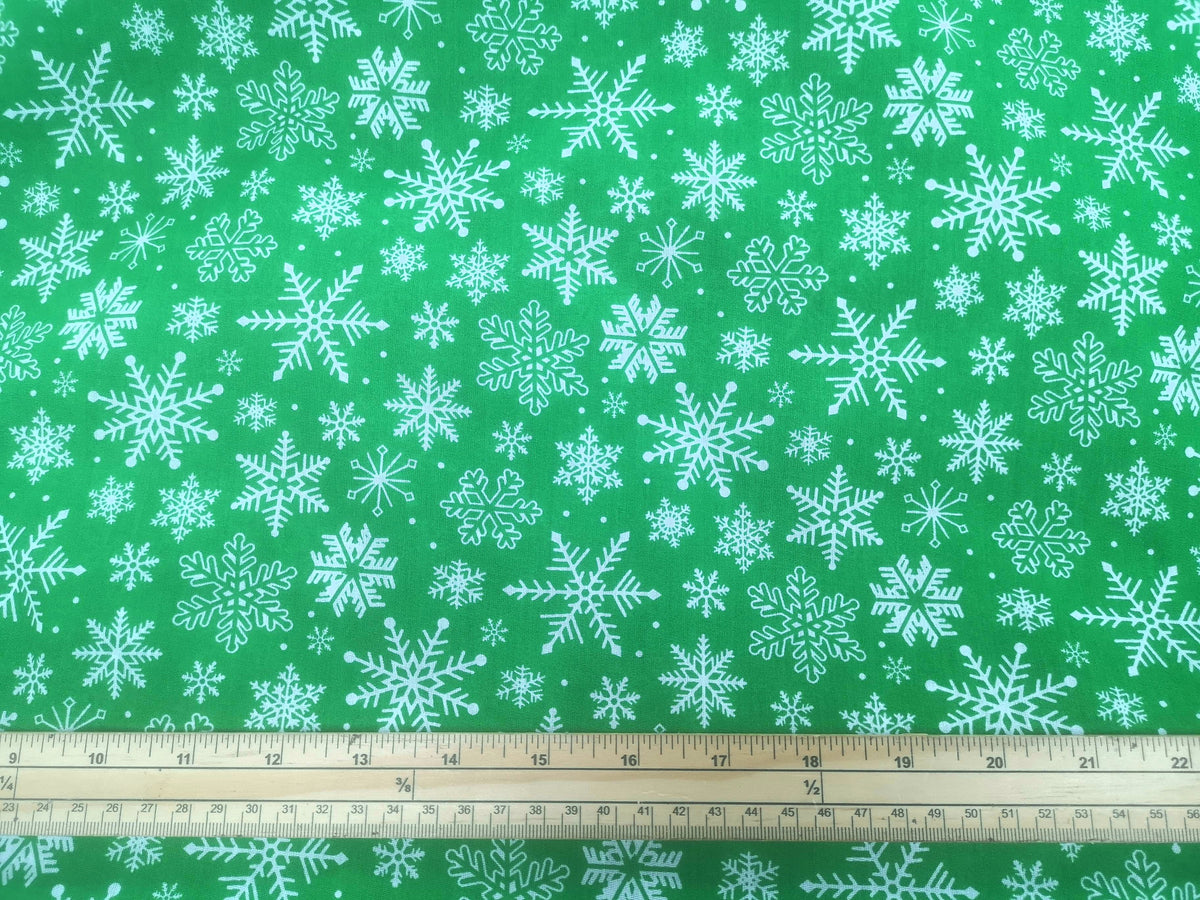 Christmas Icicle Snowflakes - Poly/Cotton Print