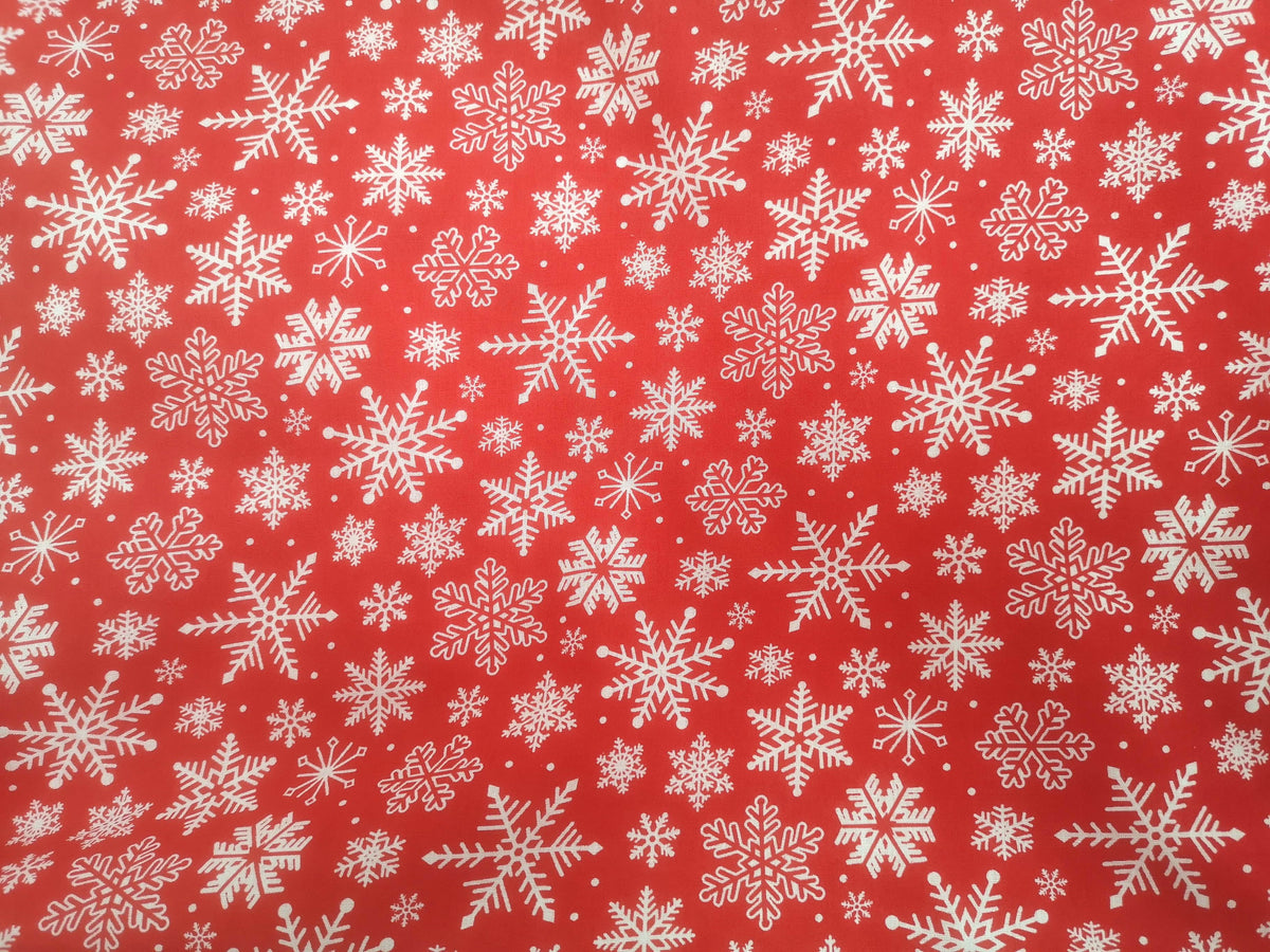 Christmas Icicle Snowflakes - Poly/Cotton Print