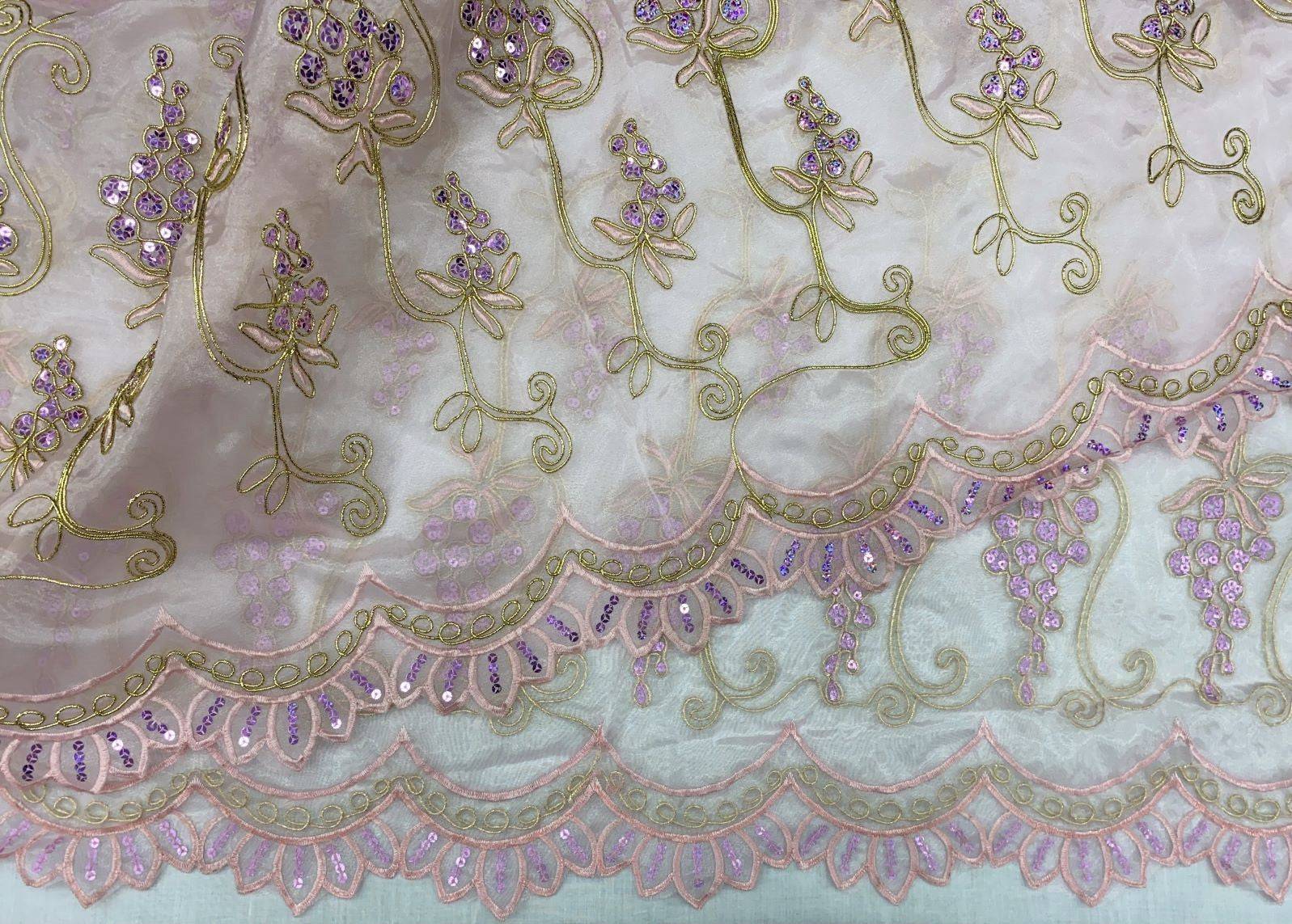 Pale Pink - Clearance Corded Organza - Cheap Fabrics