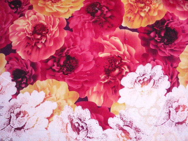 Cerise Flower - Clearance Cotton Print