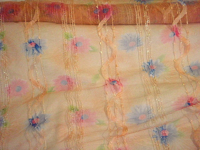 Peach - Clearance Printed Tulle