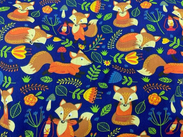 Clever Fox - Poly/Cotton Print - Cheap Fabrics