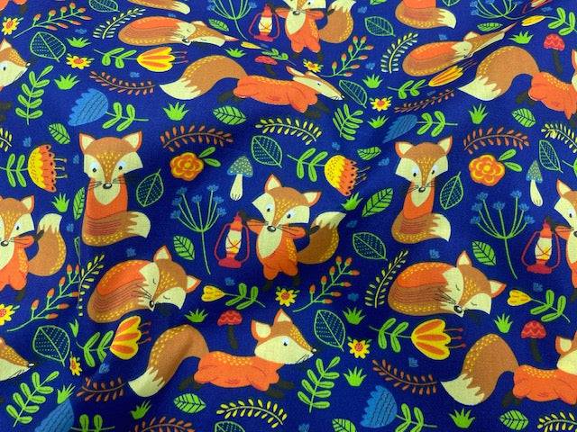 Clever Fox - Poly/Cotton Print - Cheap Fabrics