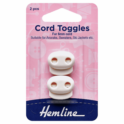 Adjustable Cord Toggles -  Twin Hole 6mm (2 Pcs)