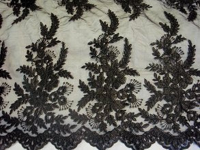 Black - Corded Lace With A Scalloped Edge