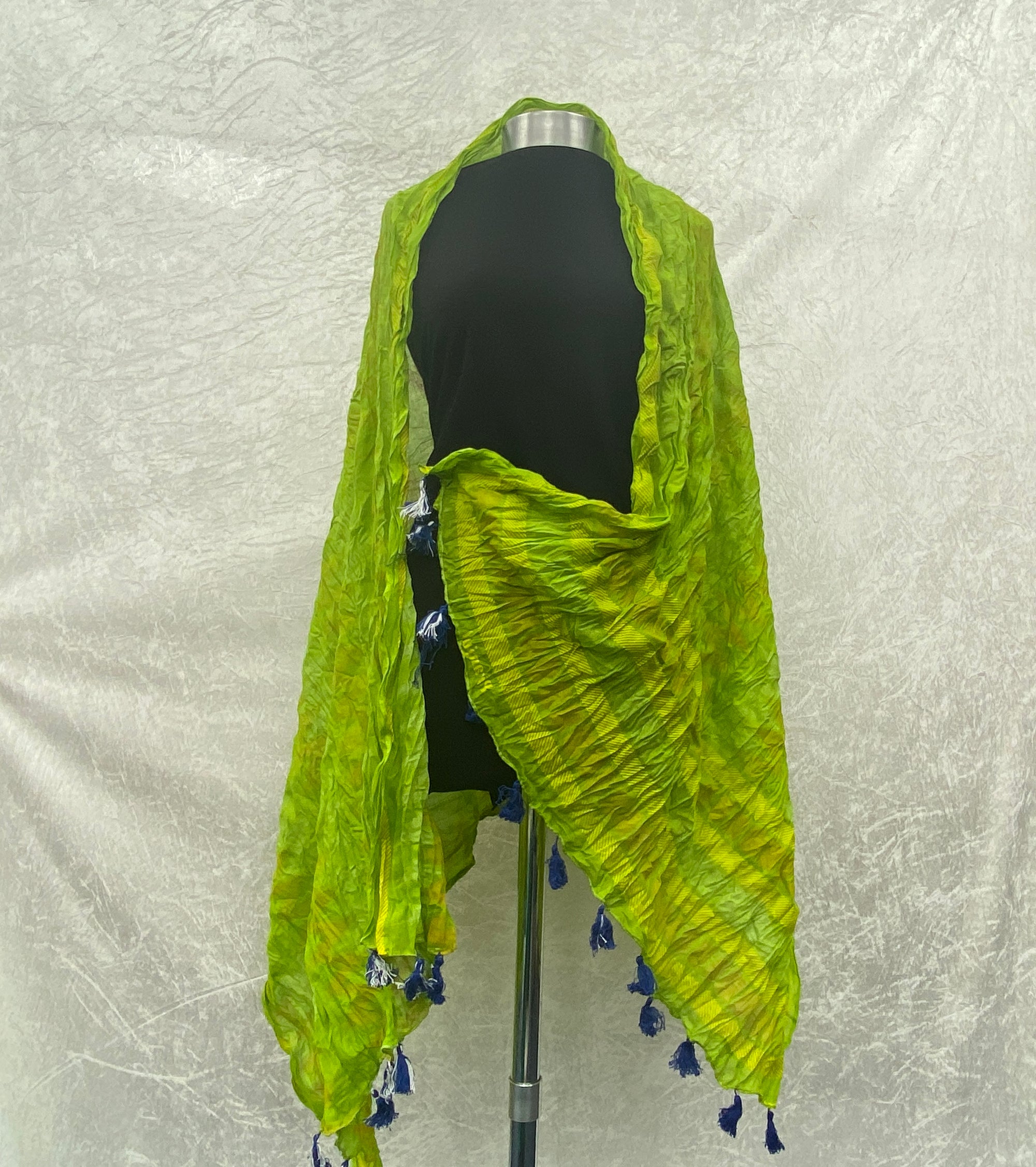Lime Crush - Starched Cotton Mix Blend Ethnic Scarf