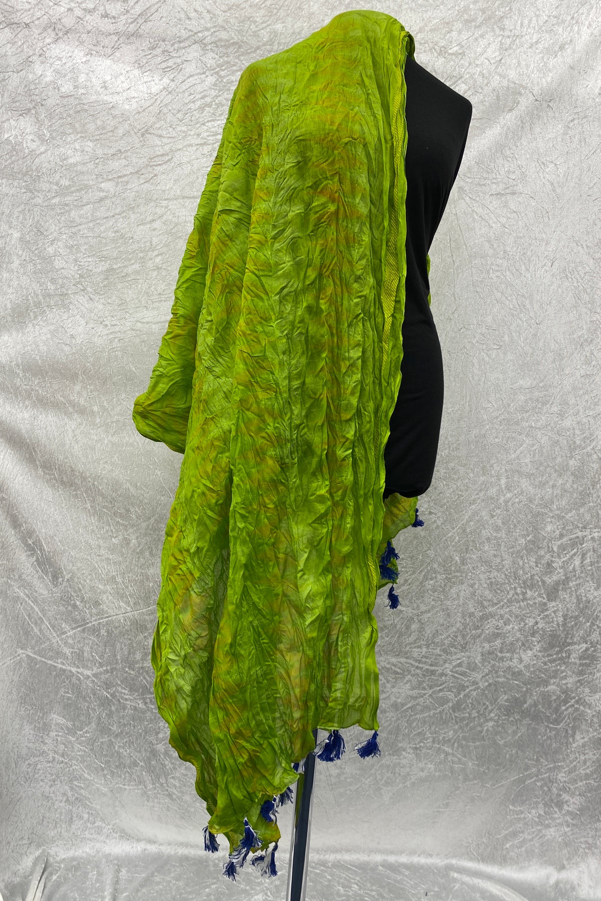 Lime Crush - Starched Cotton Mix Blend Ethnic Scarf
