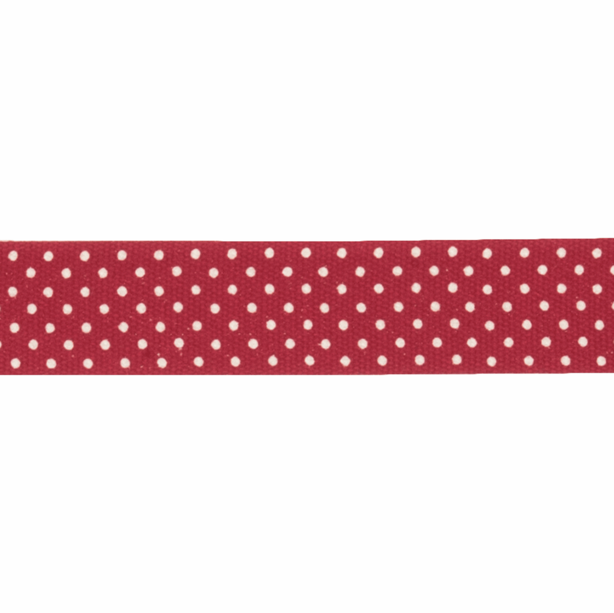 Polka Dot Cotton Ribbon Reel - 5m x 15mm (Red)