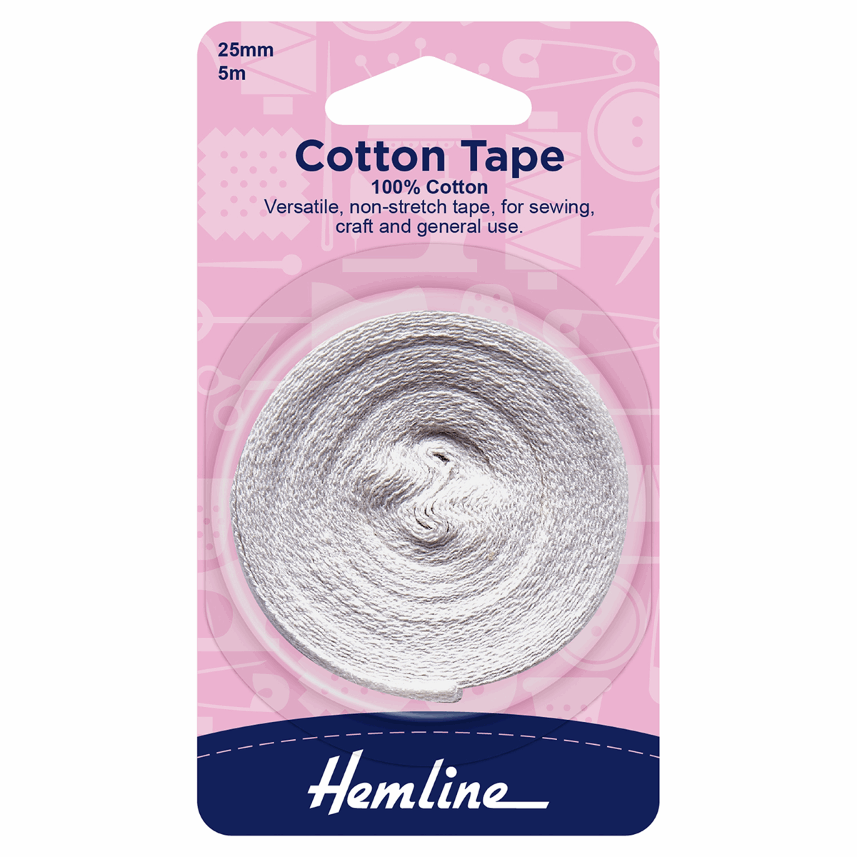 Cotton Tape Machine Washable - 5 Mtrs Packet