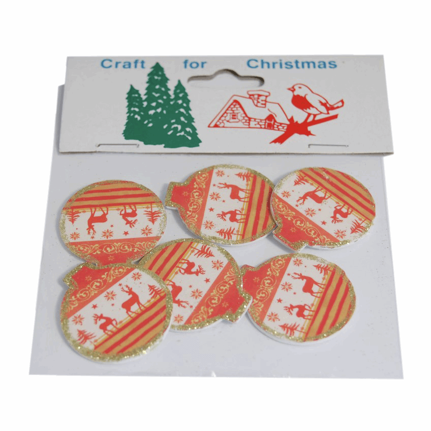 Craft Embellishments - Stick On Glittered Christmas Themed Motifs