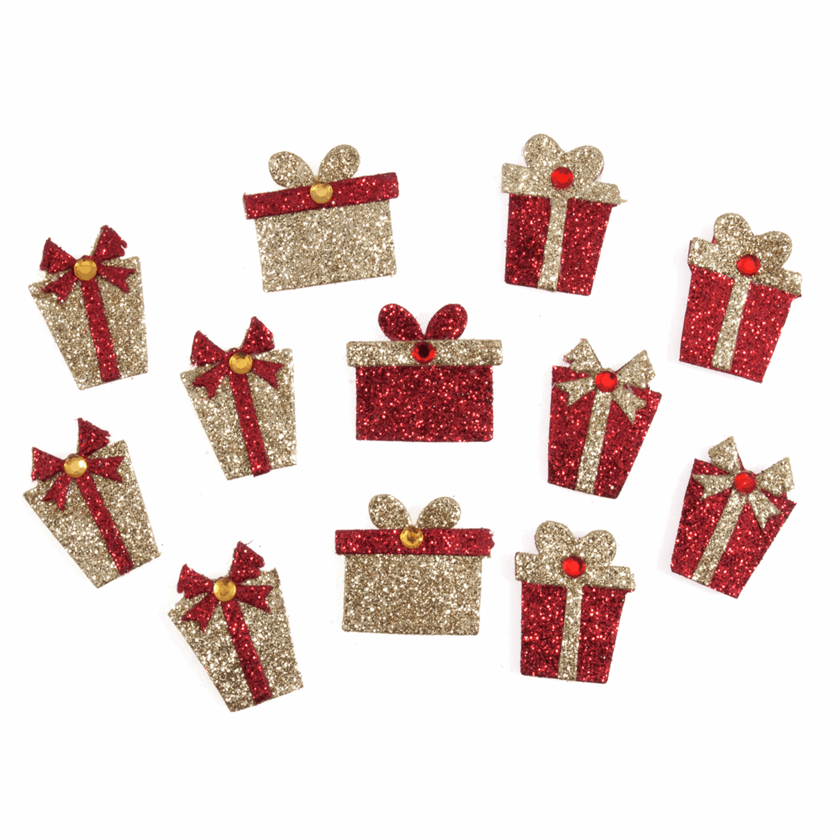 Craft Embellishments - Stick On Glittered Christmas Themed Motifs