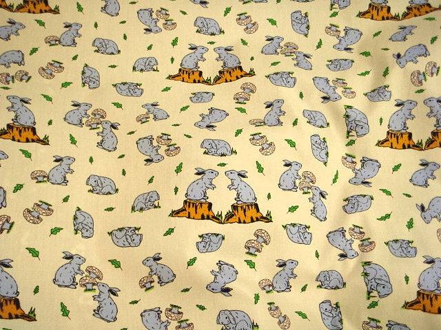 Rabbit / Toadstool - Cotton Poplin Patchwork