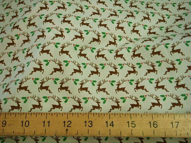 Cream Christmas Reindeer - Cotton Poplin Patchwork
