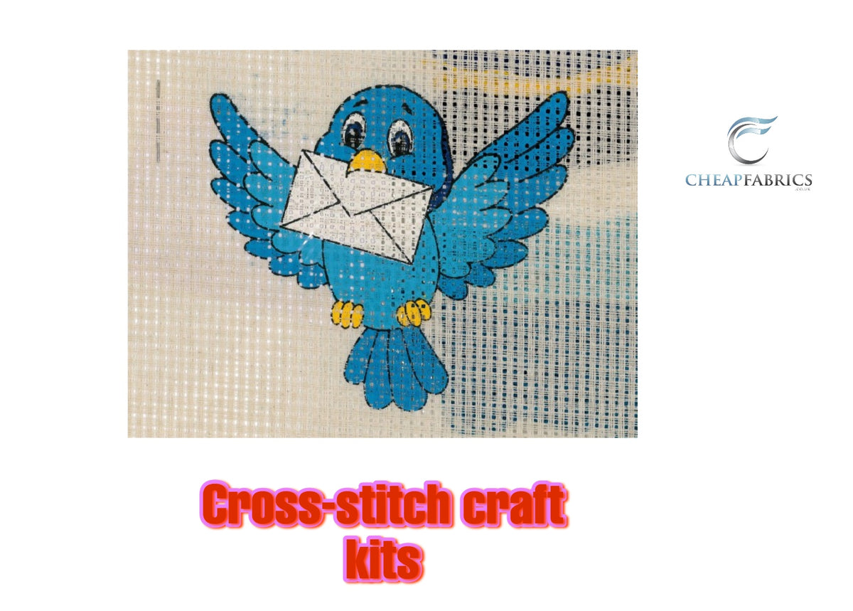 Binca Beginners Cross Stitch Kit - Bird With A Message - Cheap Fabrics