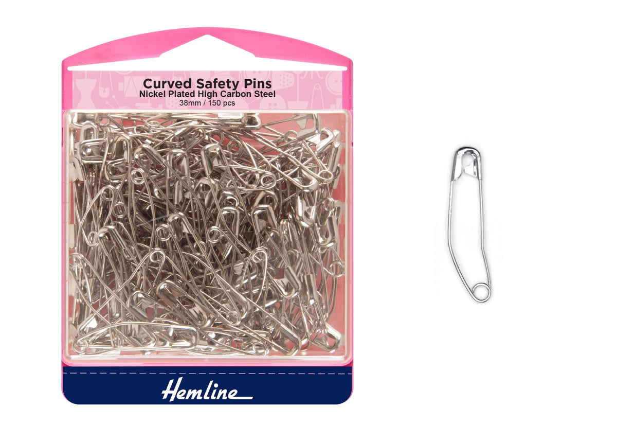 Curved Safety Pins Value Pack: 38mm (150 Pieces)