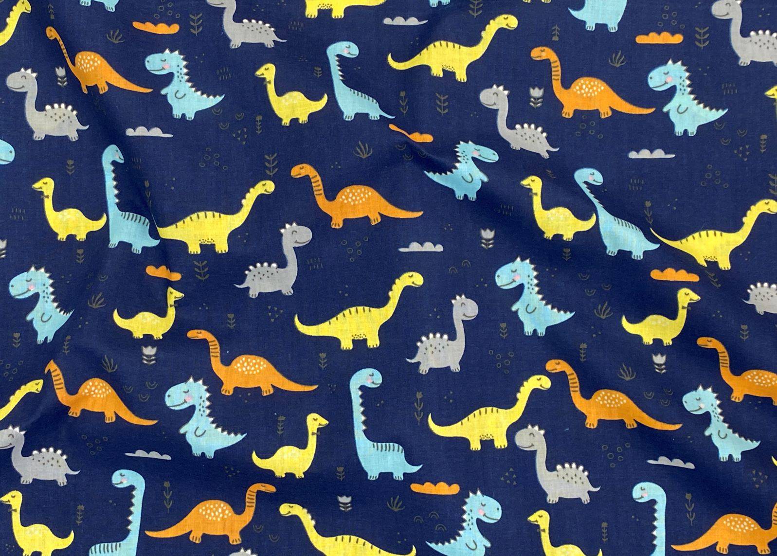 Cute Dinosaurs - Poly/Cotton Print