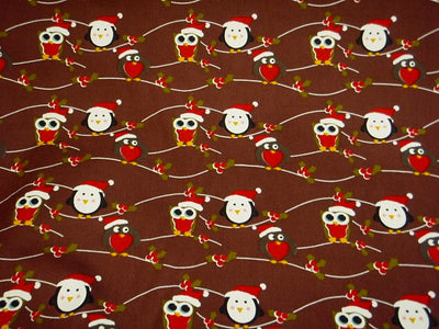 Cute Christmas Robins - Cotton Poplin Patchwork