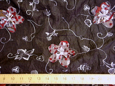 Daisy Patch Embroidered Crushed Taffeta