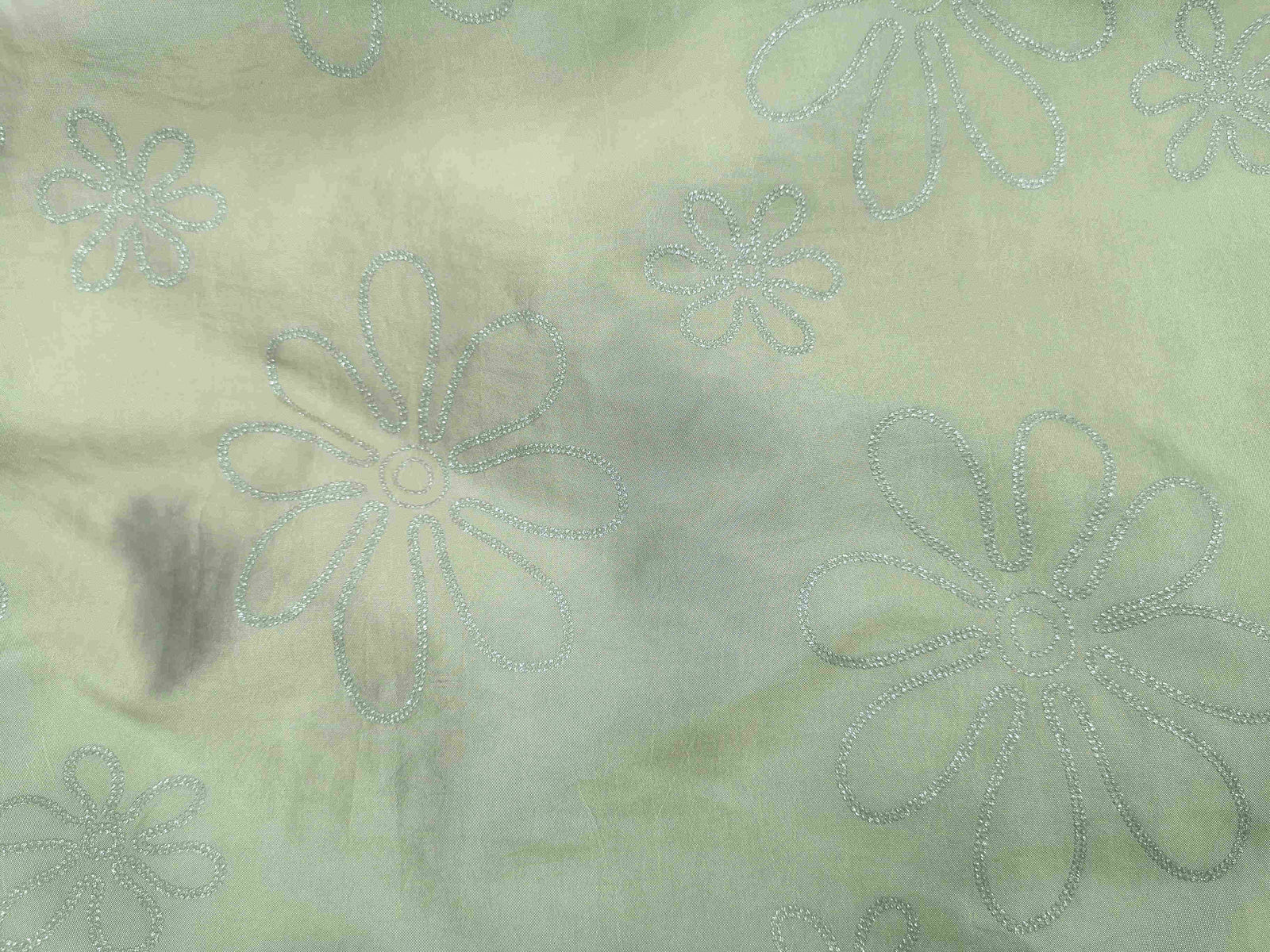 Green Floral - Dew Drop Shot Taffeta - Cheap Fabrics